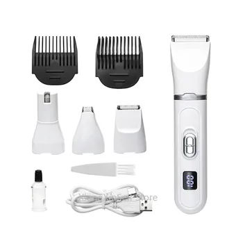 Многофункционален Комплект за Заточване на нокти и подстригване на коса 4-в-1 за домашни любимци, USB Електрически нисък шум Машинка за Подстригване на Кучета, Режещи инструменти