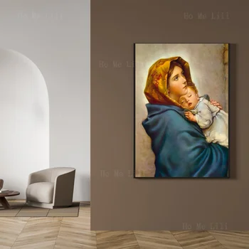 Плакат с изображение на Дева Мария и Бебето италианския художник Роберто Ферруцци