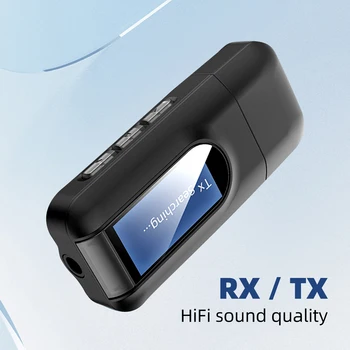 USB Bluetooth 5,0 Аудиоприемник Предавател За PC TV Автомобилни Слушалки LCD Дисплей 3.5 мм AUX вход RCA Стерео Безжичен Адаптер Dongle