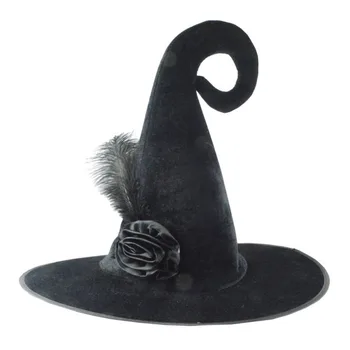 Шапка Вещица-магьосник на Хелоуин, на Празничен костюм, Шапка, Шапка на Дявола, Подпори за Cosplay, аксесоари за декорация на възрастни Жени, Мъже
