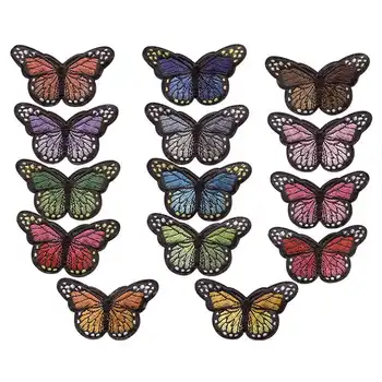 10 бр. Цветни стикери от плат с пеперуди, самозалепващи ленти, бродирани тъкани ленти за облекло, аксесоари за шиене със собствените си ръце