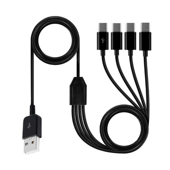 USB Мультикабель за зареждане, 4 в 1, на няколко телефонни кабели, USB C Мультикабель с пристанище Type C за телефони, таблети, Директна доставка