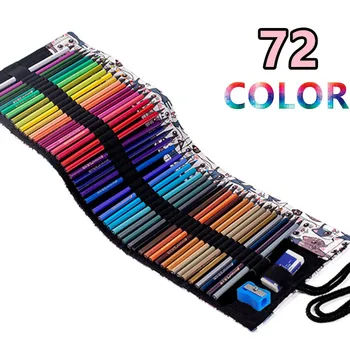 1бр 72 Цветни молив с пеналом 2023 Сладък Корейски канцеларски материали, Ученически пособия за творчество Детска Професионална цветна писалка за рисуване