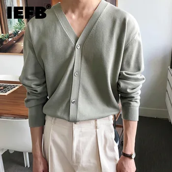IEFB 2023, Есента Мъжка Жилетка, обикновена тънки възли блузи с V-образно деколте, Всекидневни Нов Корейски стил, Свободна Проста дрехи бизнес 9A2030