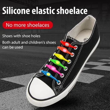 1 Чифт Силиконови Връзки За обувки, Кръгли Ластични Шнурове за обувки, Мързеливи връзките на Обувките без Вратовръзка за Деца и Възрастни, Гумени Сапатильи, Идеални за цялата обувки