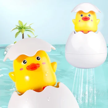 Играчки за детски бани Малко Жълто Патешко, яйца с пръски дъжд, Детска, Баня, Основана на Воден душ, динозавър Яйца за момчета и момичета