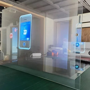 3D Холограма бистра/сиво/черно фолио за задната проекция за рекламен показване на стъклени витрини с Различни размери и цвят по желание