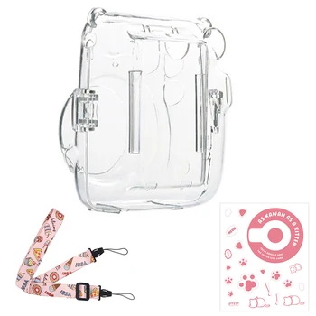 Instant Mini11 Прозрачна чанта за съхранение с калъф, Каишка, Веревочной Стикер за Момичета и момчета, студенти