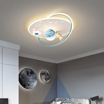 Планета астронавти, Модерен тавана лампа за спални и кабинет за момчета и момичета, Детска стая, led плафониери в Скандинавски Стил, Творчески