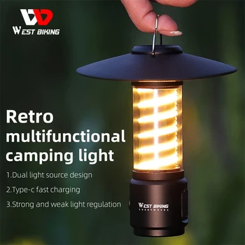 Преносим походный фенер, уличен led фенерче, зареждане чрез USB, 4 режима на осветление, пешеходни светлини, Подвесная палатка, Паник лампа