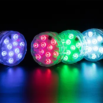 RGB Led потопяема лампа с дистанционно управление, IP68 Водоустойчив подводна лампа за баня, изкуствено езеро, аквариум, Декоративен нощна светлина, лампа за басейн
