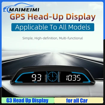 G3 GPS HUD Автоматично измерване на Скоростта Централен дисплей Автомобилен Умен Digital alarm clock Напомняне Брояч Компас Електронни аксесоари за всички автомобили