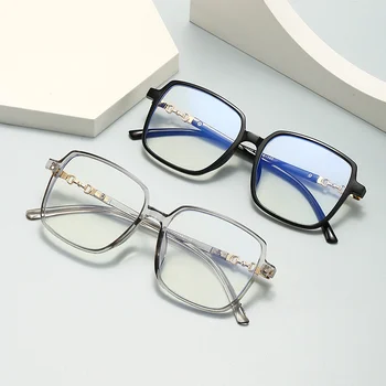 SHIMANG/ Нови антисиневые очила с квадратни рамки, модни очила в ретро стил, на равна подметка, компютърни сини блокер очила за жени