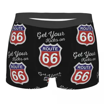 Да Получите удоволствие От Мъжки чифта бельо-боксерки Route 66 60-те години, Дышащее бельо, Панталони с принтом най-високо качество, Подаръци за рожден Ден