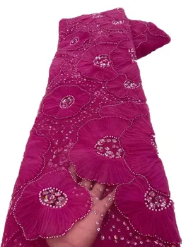Експлозивна триизмерен диск, расшитый мъниста с цветни пайети, мрежест марля материал, модерен рокля чонсам, дантела