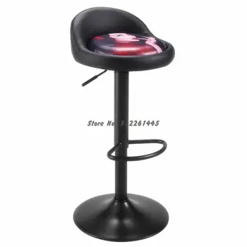 Модерен обикновен текстилен бар стол с повдигане на облегалката въртящ се бар стол домакински творчески маса за хранене, стол, направен от кожа с масло и восък