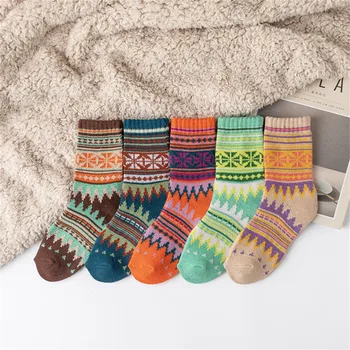 Есенно-зимни Топли мъжки изолирана вълнени чорапи, Модни ежедневни Чорапи в испански стил Харадзюку, Чорапи в национален стил, подарък чорапи