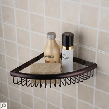 КРЪГЛА веерообразная ъглова кошница за съхранение на антични окачване в банята медни триъгълна кошница, кръгла висулка в банята