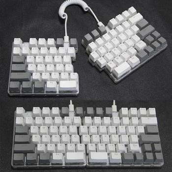Разделена клавиатура с 78 бутони, Механичен превключвател за лява и дясна ръка, Ергономична клавиатура, Програмируеми макроси за игри, за Офис дизайнерски