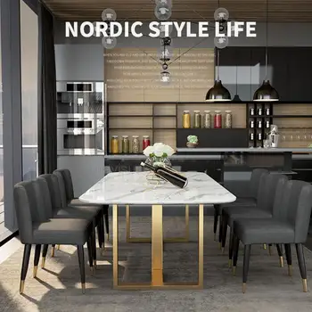 Маси, в скандинавски стил, Комбинация от домашни столове за трапезария, Модерна минималистичная кухненски мебели Tavoli Da Pranzo