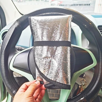 Слънцезащитен крем за волана на колата, Сребриста Перлена Алуминиево фолио с хлопковым покритие, солнцезащитная шторка, сгъваеми слънцезащитни продукти за волана