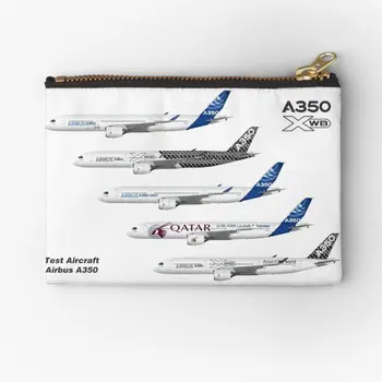 Airbus A350 Тест парк самолети Illustra Калъфи с цип за ключове, Чорапи, Козметика за монети, Мъжки Опаковане, Пликчета, Джоб в чантата си, жена
