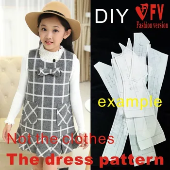 Облекло хартиен модел детски дрехи, модерно рокля без ръкави фигура разкрой 1: 1 физически хартиен модел CLQ11