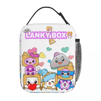 Красиви аксесоари Lankybox, чанта за обяд, изолирано чанта за пикник, мультяшная чанта за хранене Lanky Boxy и Фокси, Уникален дизайн, термос-хладилник за обяд
