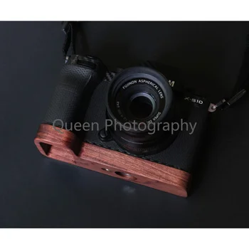 Black Wood Ebony Walnut Camera Accessories Base Plate Hand Grip for Fujifilm X-S10 Fuji S10 인스탁스 чанта за фотоапарат