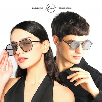 Нови модни алуминиеви фотохромичните слънчеви очила За мъже и жени, поляризирани слънчеви очила-хамелеон, очила за шофиране с антирефлексно покритие