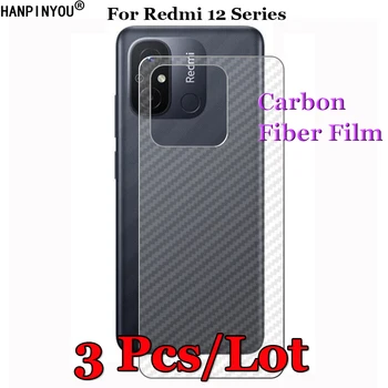 3 бр./партия за Xiaomi Redmi 12 12C 5G 3D нескользящая задната филм от въглеродни влакна, защитен стикер