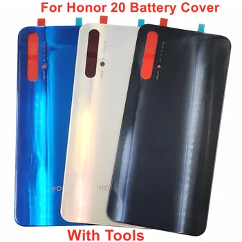 За Huawei Honor 20, със стъклен капак на Батерията, Honor 20, твърда делото, на Задния панел корпус, калъф + Оригинален Лепило