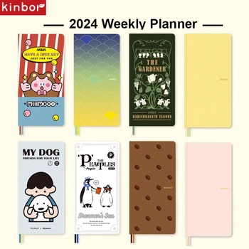 Kinbor Agenda 2024, Записная книжка, Седмичен Дневник, планиране на времето, cuadernos, Ефективен Органайзер за списания, Ефективни Офис Ученически пособия