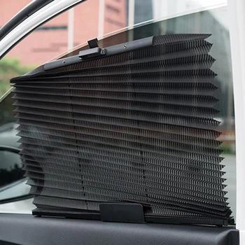 Черен Автоматичен Прибиращ Чадър На Странично прозореца на Колата Окото Козирка UV-Защита на Завеси Филм 60*46 См