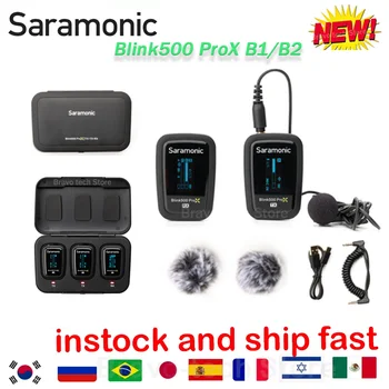 Безжична петличная микрофон система Saramonic Blink 500 ProX B1/B2 в стена за един цифров фотоапарат за 2 лица (черна, 2.4ghz)