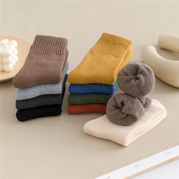 Дамски чорапи, Чорапи със средна дължина, Зимни изолирана памучни чорапи за сън, Чорапи за кърпи