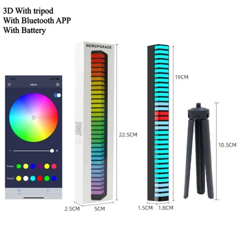 3D 40LED Гласово управление приложение Стерео Музикален спектър Led Индикатор за нивото на звука на Усилвателя VU Метър Автомобилен плейър Атмосферни Лампи