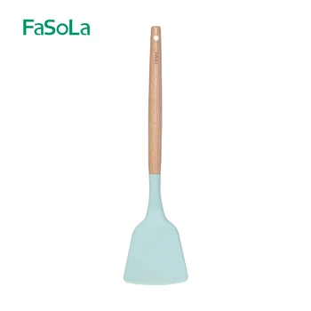 Индивидуални силиконови рамо Fasola за хранителни продукти с дръжка от бук