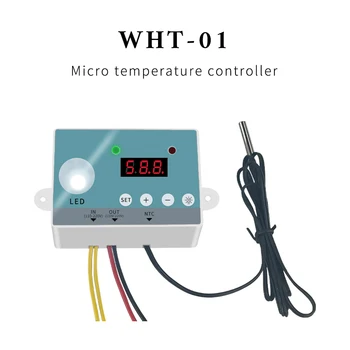 Микро-термостат Yieryi Дигитален Регулатор на температурата на WHT-01 0 ℃-99,9 ℃ Монитор с превключвател температура 110-220 v
