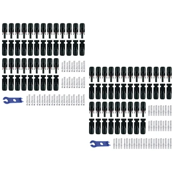 44 БР 1000 В 45A Cable конектори за слънчеви панели с гаечными ключове, мъжки/женски, 22 двойки