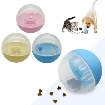 Интерактивно куче, котка, топки за хранене с изтичане Регулируема защита от удушаване, бавно подаване, захранващи лакомство, образователна играчка за обучение на Iq
