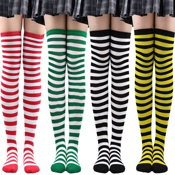 Дамски чорапи до бедрото, Шарени чорапи над коляното, Дълги Чорапи, Зимни дишащи топли чорапи за момичета, Секси Чорапи-носочные изделия за Cosplay