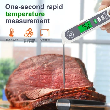 HABOTEST Цифров LCD термометър за месо с миг за отчитане на хранителни продукти, термометър за печене на хляб за готвене, печене на грил на открито и барбекю