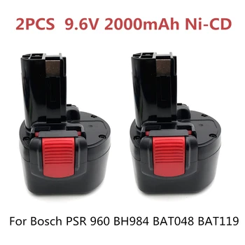 2 ЕЛЕМЕНТА BAT048 9,6 ПРЕЗ 2000 mah Ni-CD Батерия Батерия Електроинструменти на Bosch PSR 960 BH984 BAT048 BAT119