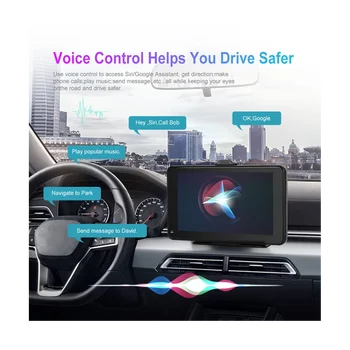 Универсален 7-инчов Авто Радио, Мултимедиен Плейър, Безжичен Carplay и Android Auto Touch Screen Bluetooth Mirror Линк