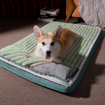 Легло за кучета с мека възглавница за малко по-големи кучета, спални легла и къщички за котка, супер мек издръжлив матрак, Подвижна подложка за домашни любимци