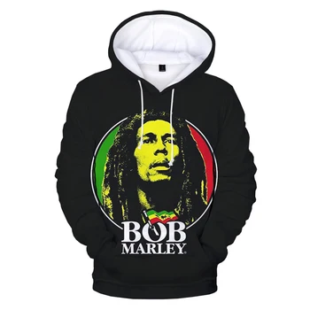 Sudadera против capucha 3D de Bob Marley ал hombre y mujer, Jersey informal de manga larga, природен Hip Hop, ropa de calle Harajuk