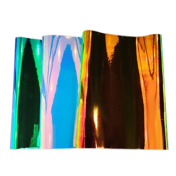 46 * 135 см Илюзорно цветно Огледало, листа от изкуствена кожа, изкуствена материя за производство на кожени Лъкове ръчно изработени Обеци, Чанта, Шевни изделия
