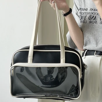 Прости дамски чанти през рамо от изкуствена кожа, Госпожа чантата е с Голям Капацитет, чанти за ежедневни Пътувания, Дамски Нова чанта-тоут за пазаруване