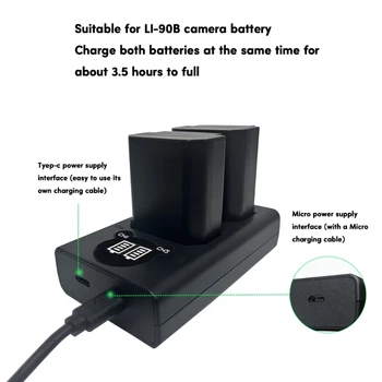 Удобен USB батерия за батерии и зарядни устройства, камери GR3 DB110 TG5 4 XZ2 SP100 Зареждайте 2 на батерията заедно